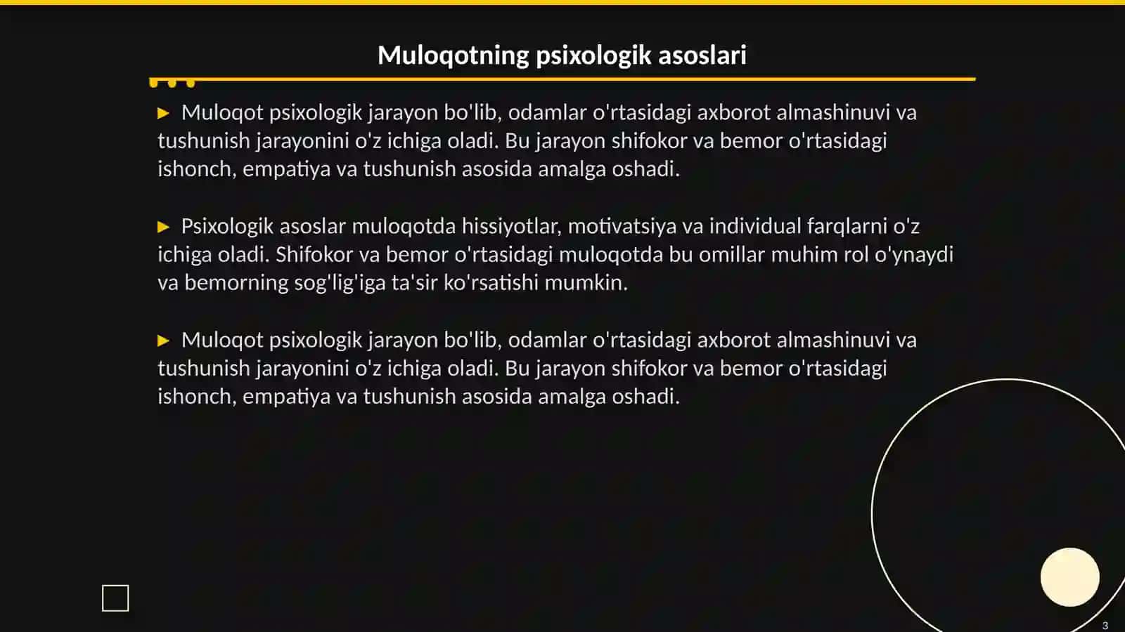 Muloqot: shifokor va bemor muloqotining psixalogik xususiyatlari 3
