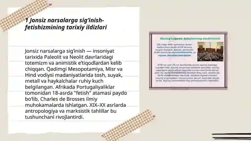 Jonsiz narsalarga sigʻinish-fetishizmninig shakllanishi 3