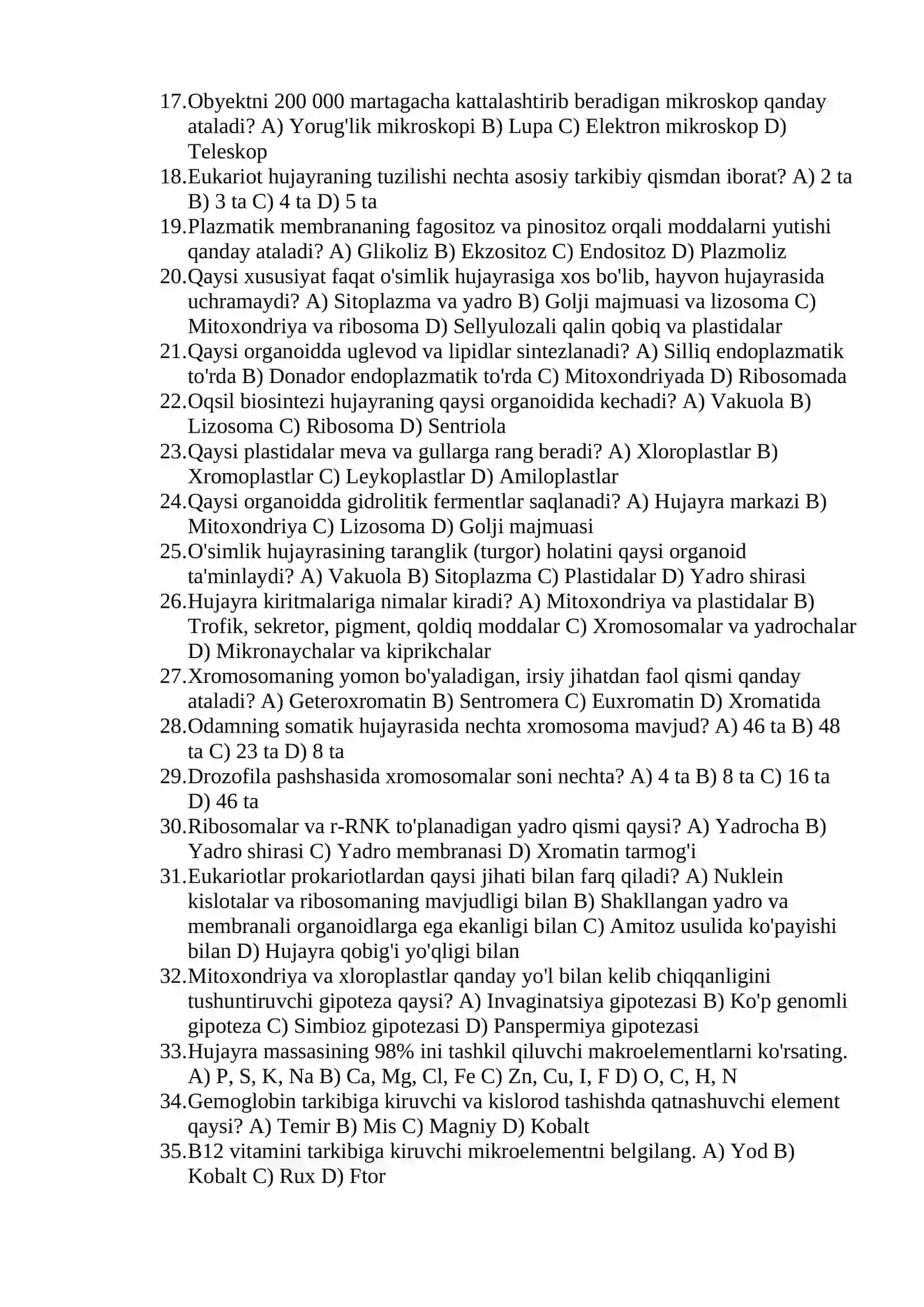 Biologiya 2026: 9-sinf darsligi asosida 150 ta mukammal test (Javoblari bilan) 3