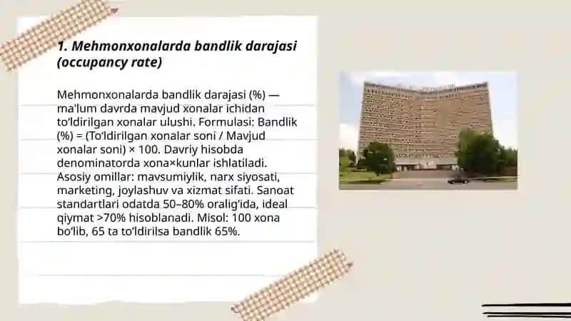 Turizm va mehmonxona xo'jaligi subyektlar faoliyat ko'rsatkichlari 3