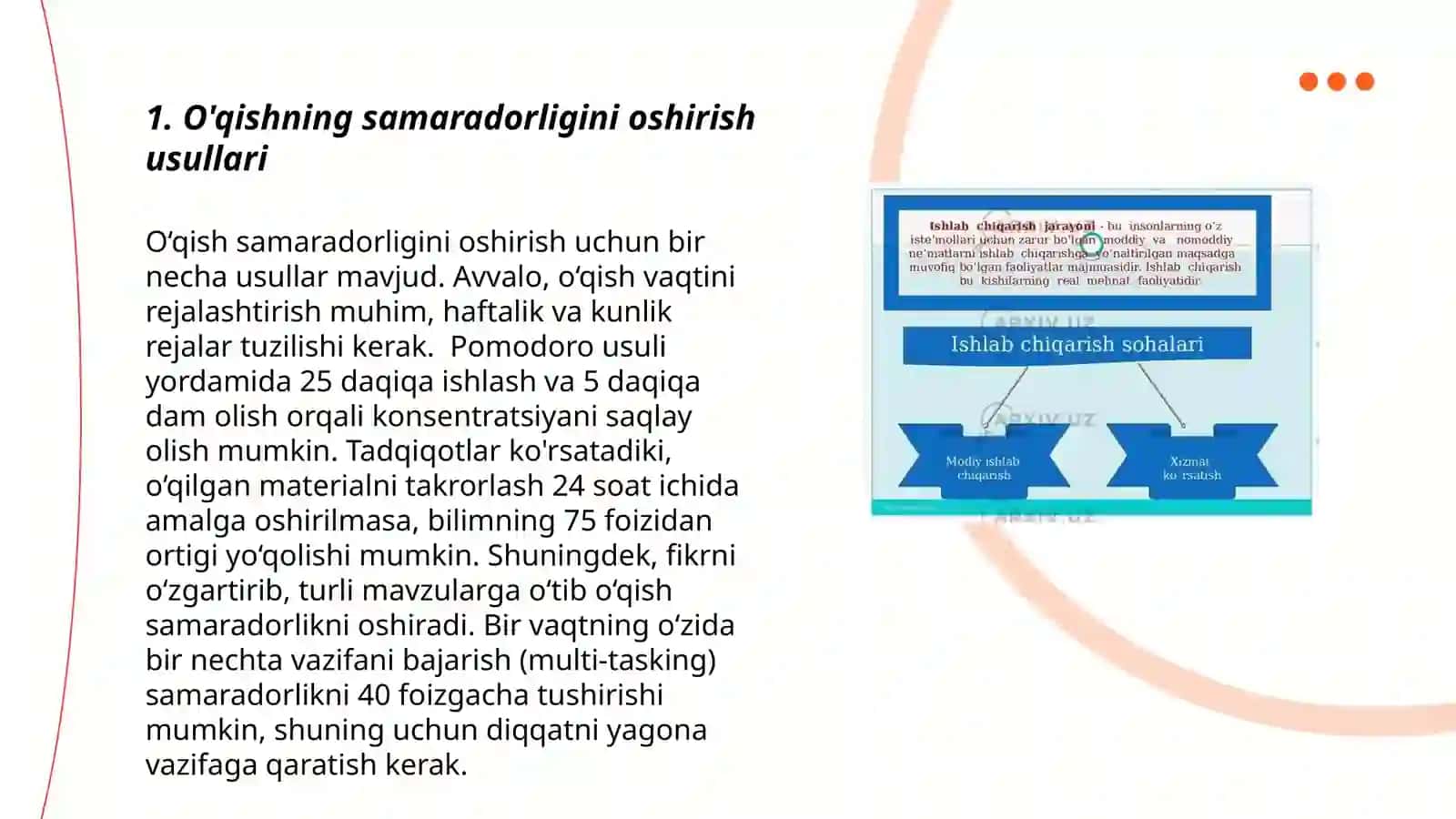 Tangidiy o’qish va samarali amalga oshirish omillari 3
