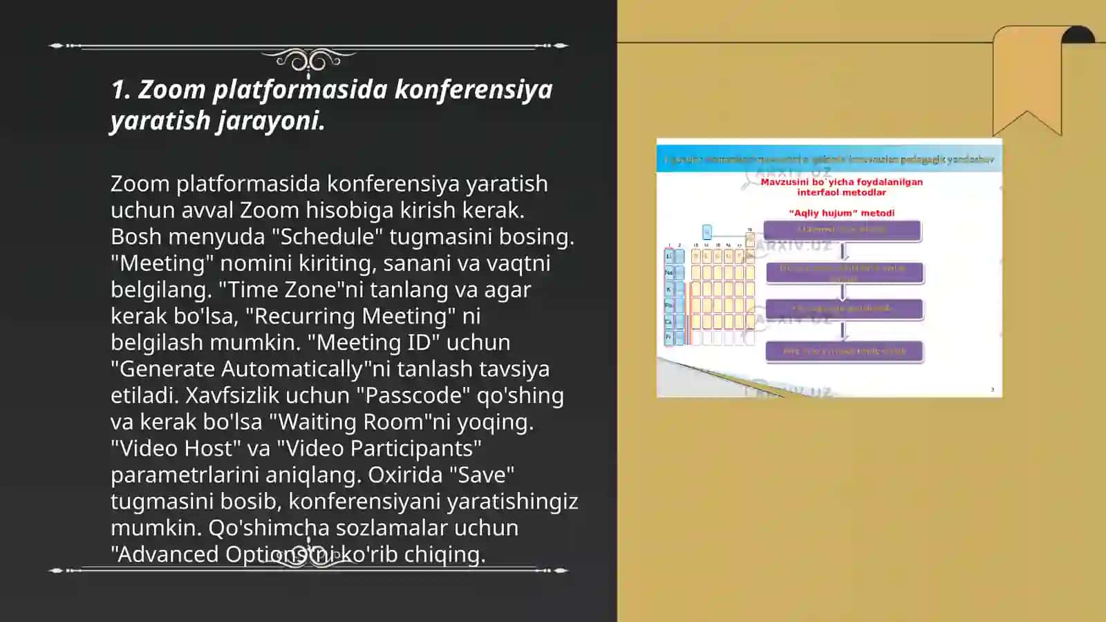 Zoom platformasida konferensiya yaratish va unga foydalanuvchilarni ulash va boshqarish 3