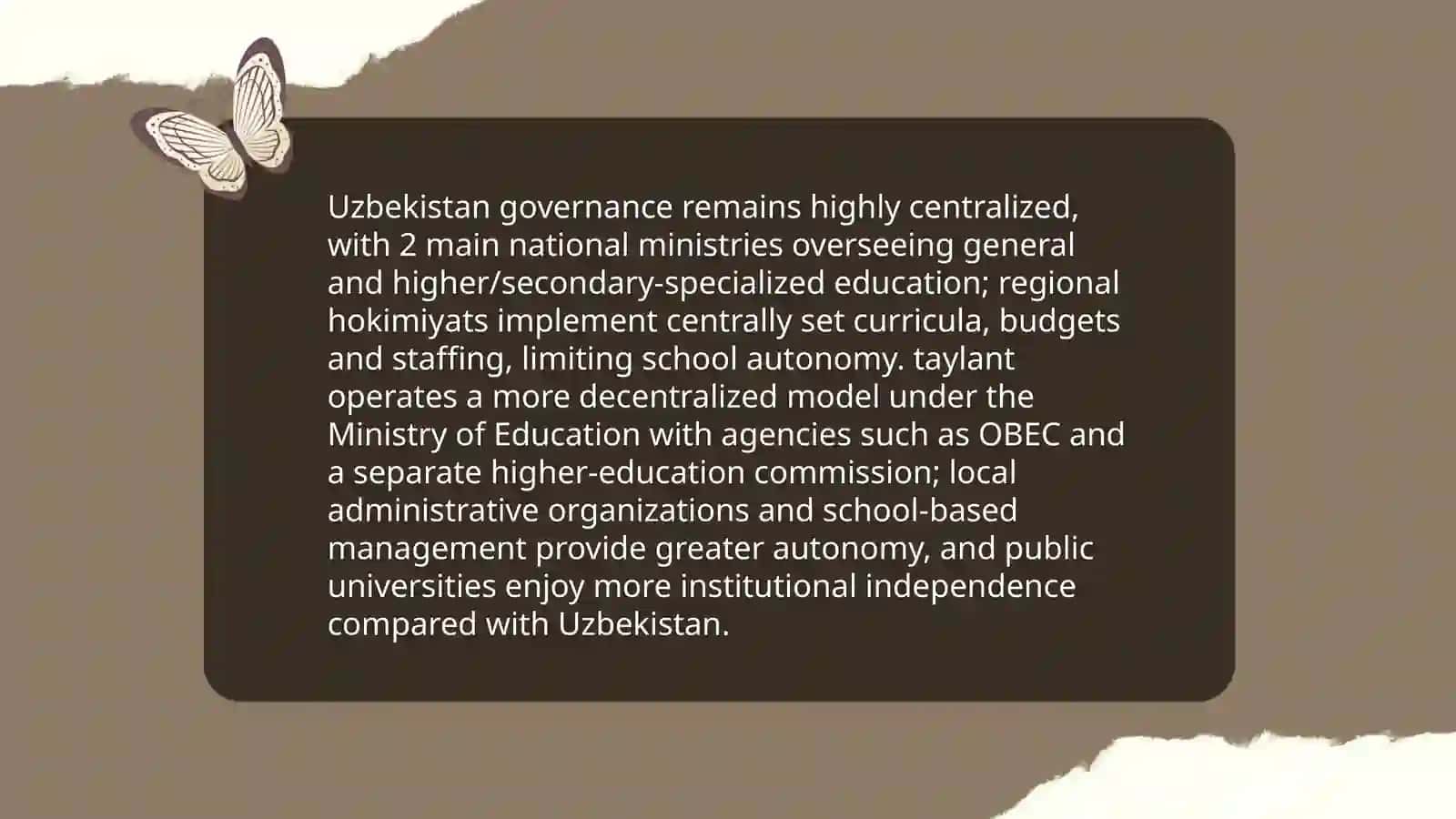 The Difference between The education System of Uzbekistan and taylant 3