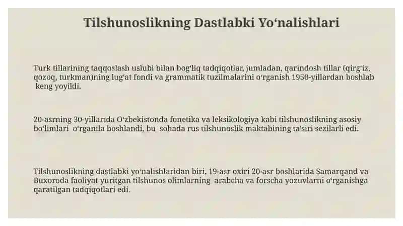 Tilshunoslik tarixidagi yo'nalishlar va maktablar 3