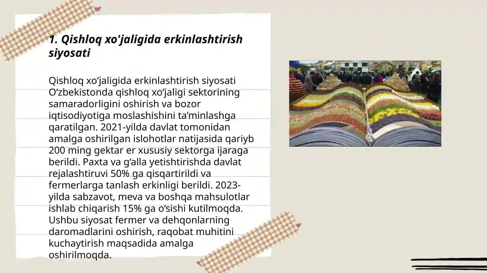 Qishloq xo'jaligida erkinlashtirish siyosati 3