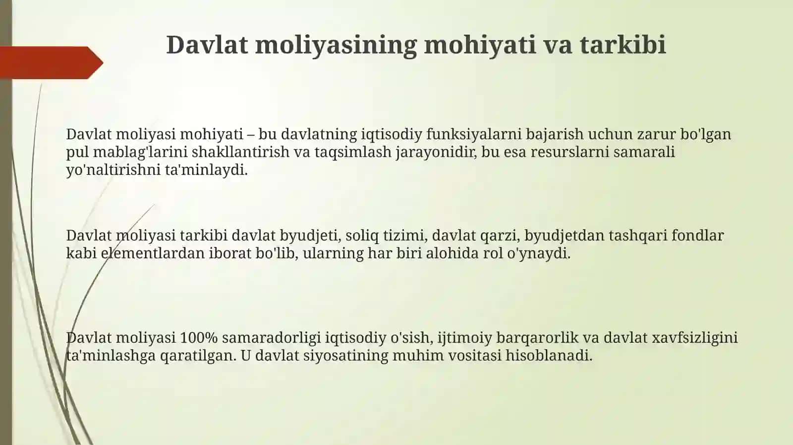 Davlat moliyasining mohiyati va tarkibi 3