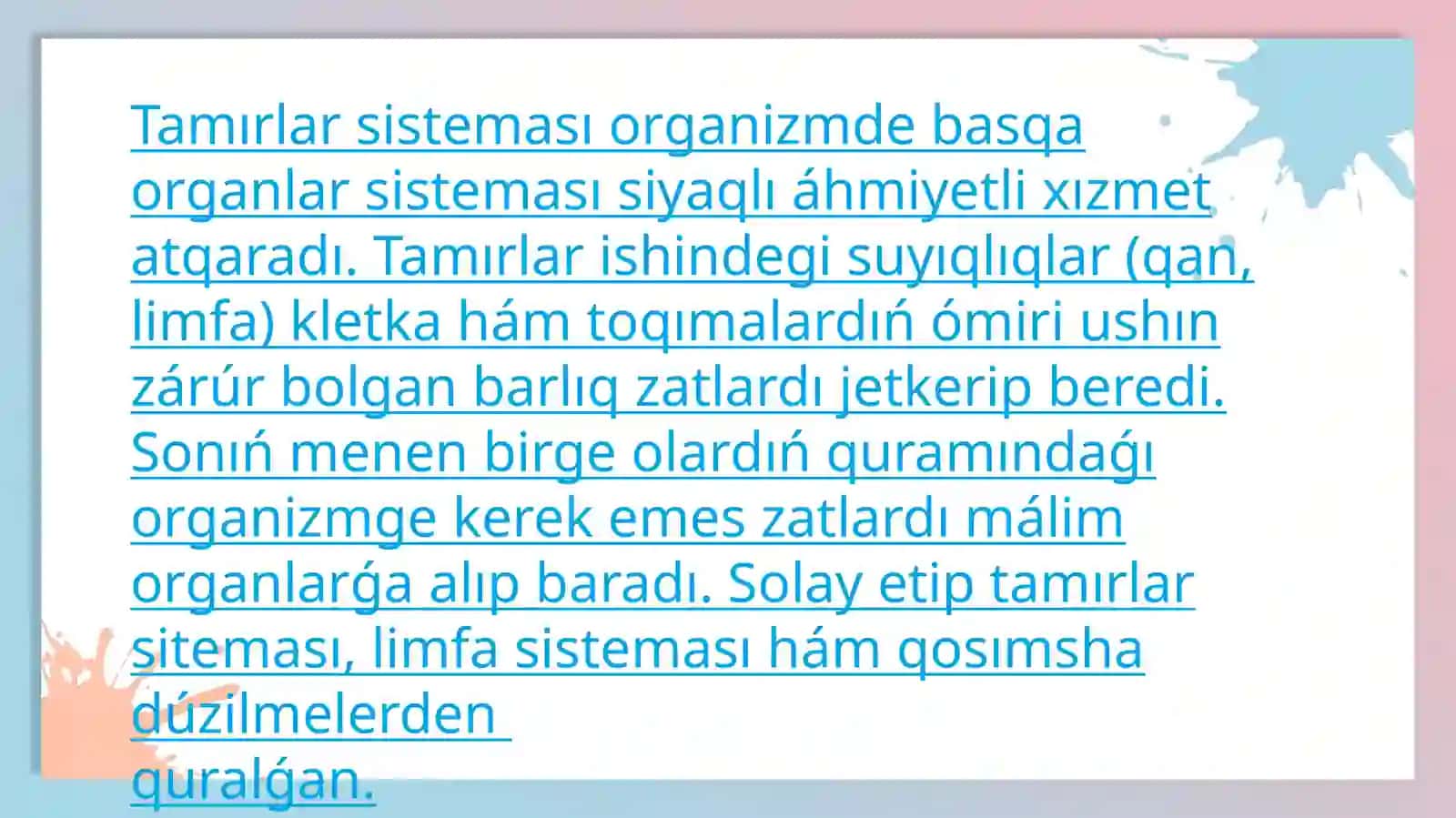 Jurek qan tamirlarinin preparatta ham tiri organizmlerde uyraniw 3