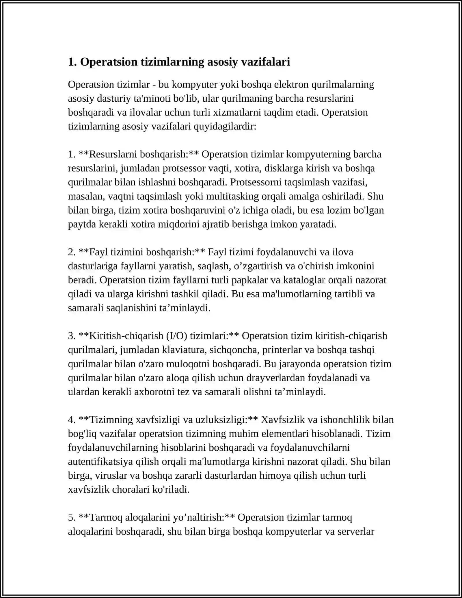ZAMONAVIY OPERATSION TIZIMLAR VA ULARNING VAZIFALARI 3