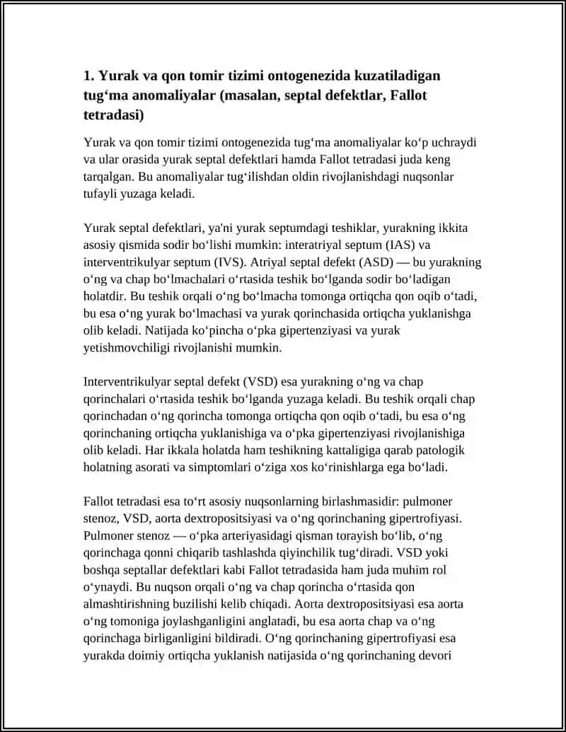 Aʼzolar Sistemasi Ontofiloginezi Jarayonida Kuzatiladigan Anomaliyalar 3