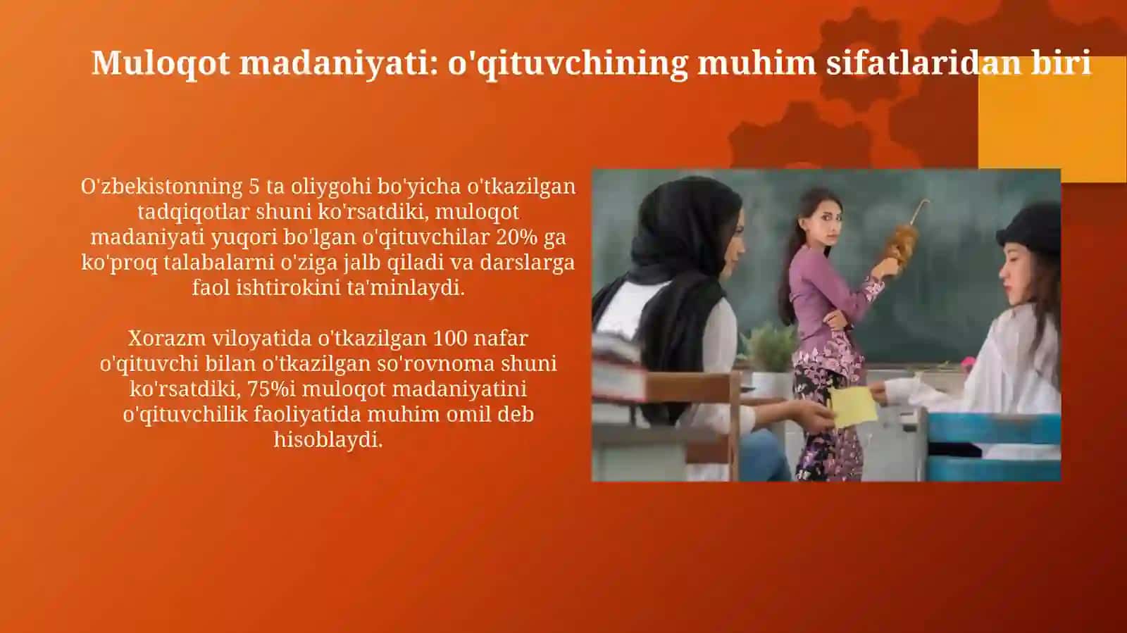 Muloqot madaniyati mudarris tanlashga qo'yilgan talab momila muloqot madaniyati Eshpolatova Guli 3