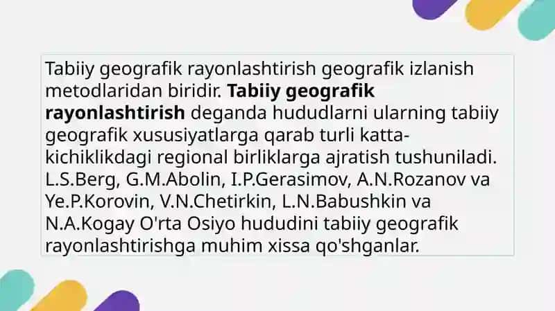 OʻRTA OSIYONI TABIIY GEOGRAFIK RAYONLASHTIRISH 3