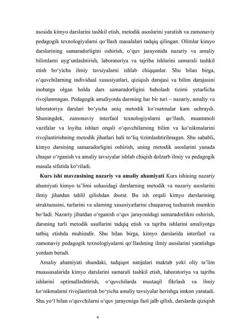 Kimyo ta'limining tashkiliy shakli bo'lgan dars va uning xususiyatlari 3