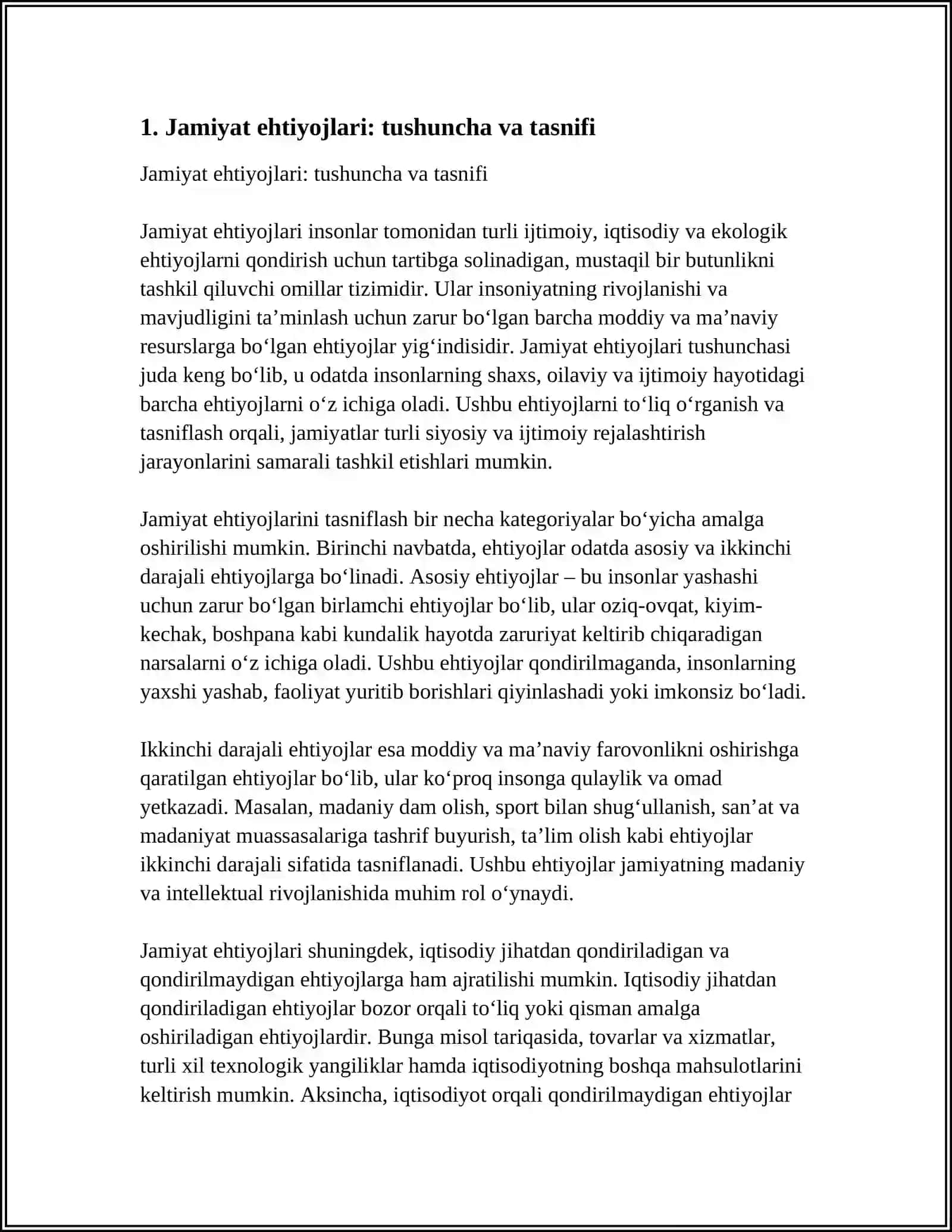 JAMIYAT EHTIYOJLARI VA UNGA TA'SIR ETUVCHI OMILLAR 3