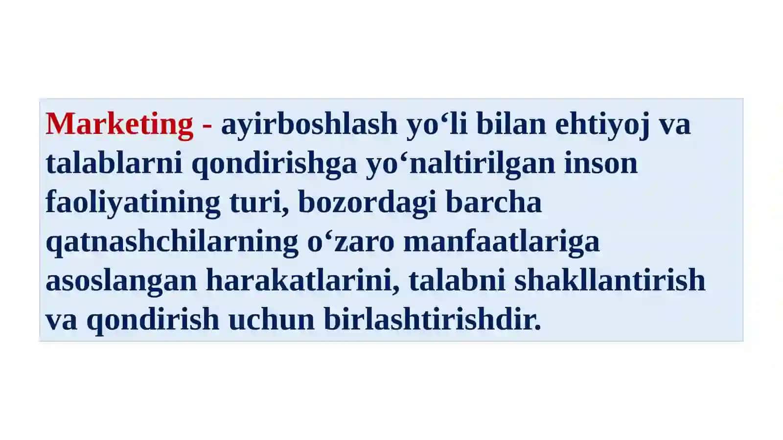 Marketingda marketing tushunchasi 3