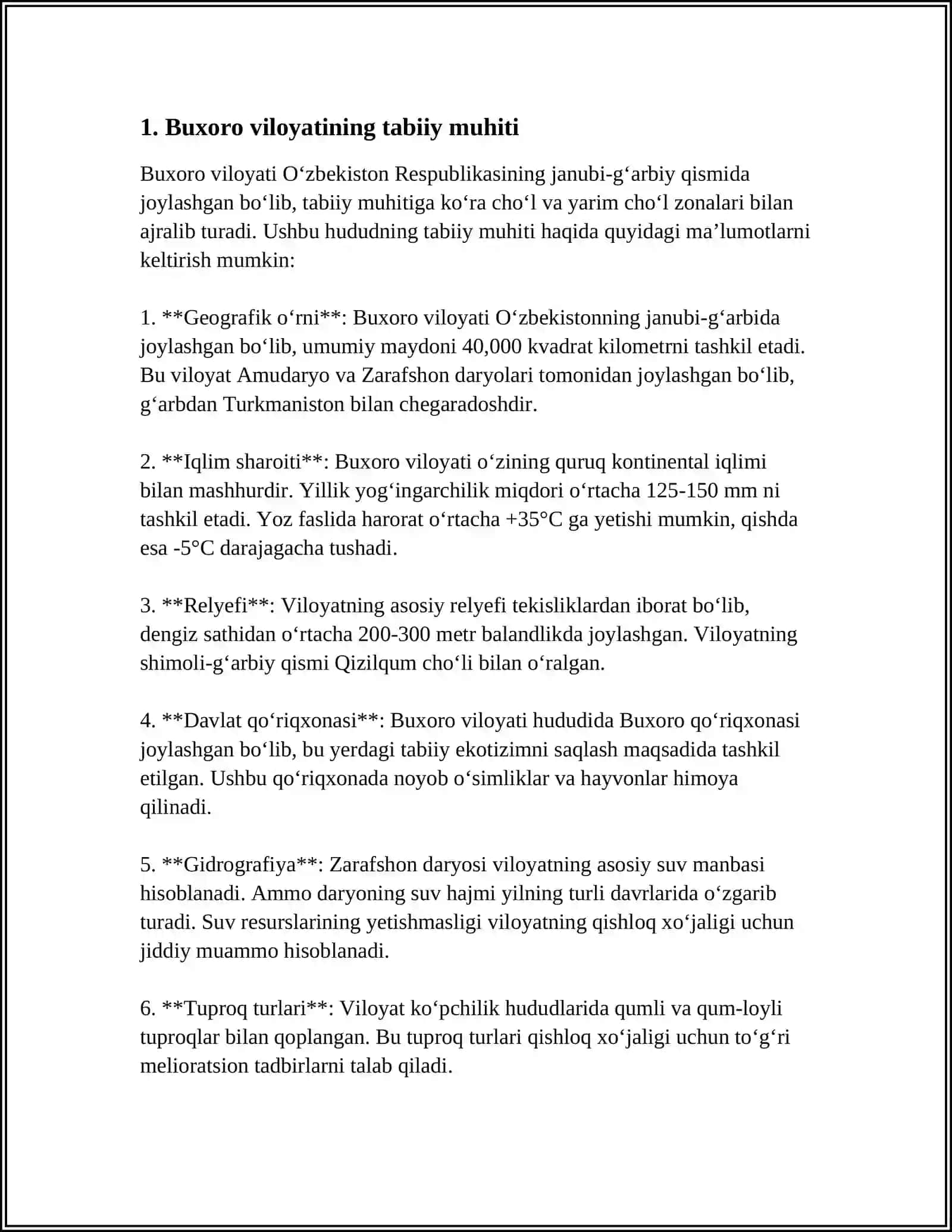 BUXORO EKOLOGIYASI HAQIDA 3
