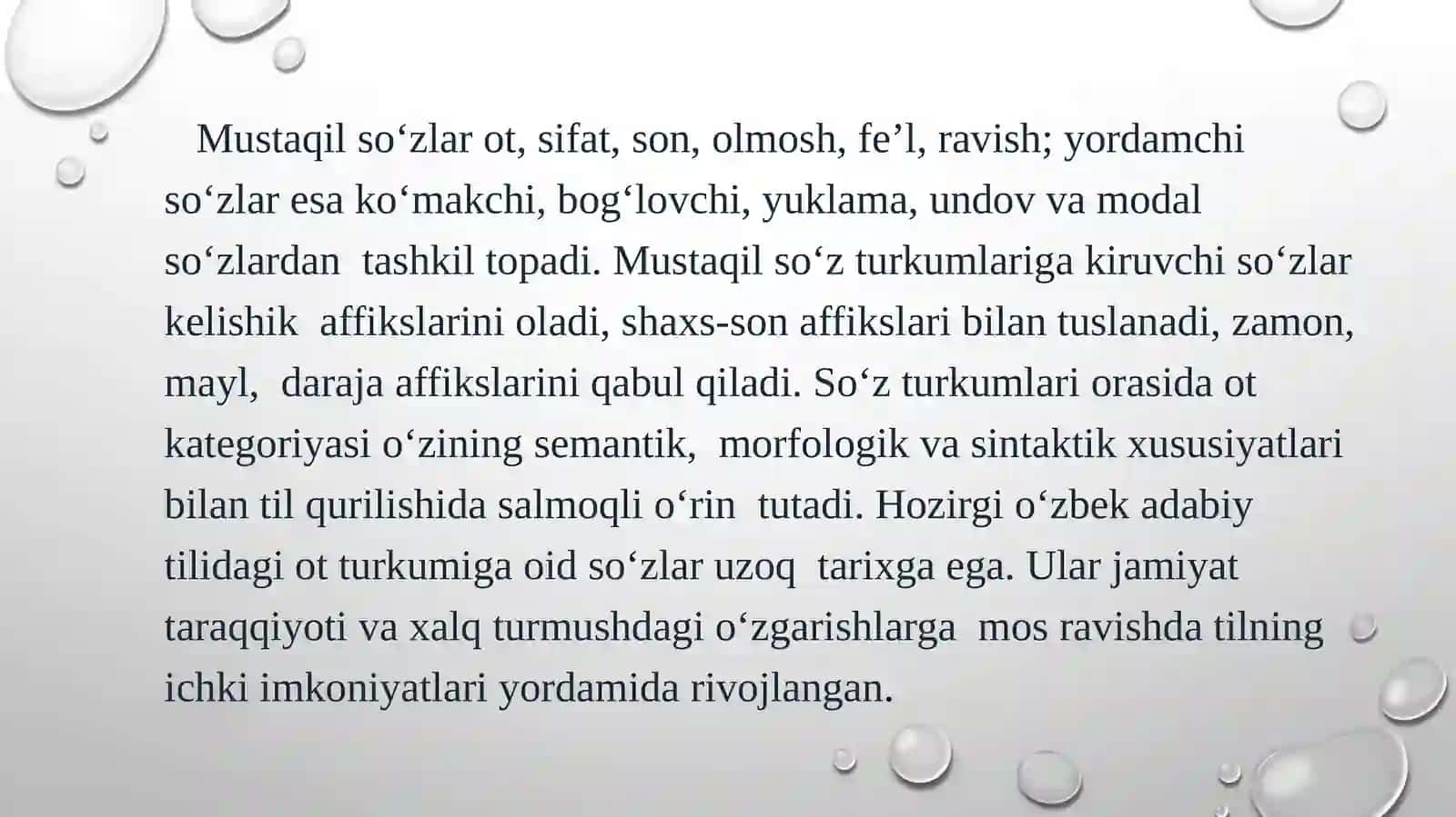 Ot, sifat, son va olmosh so‘z turkumlari 3
