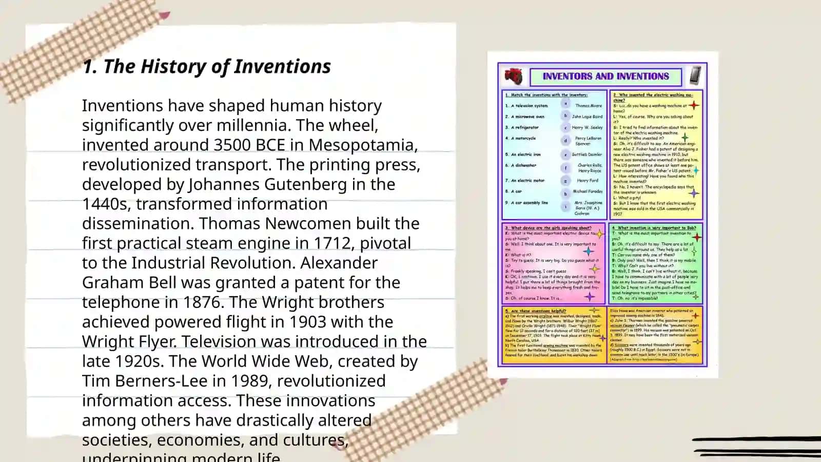 Preparing a project on the topic "Inventions" 3