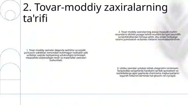 Byudjet Tashkilotlarida Tovar Moddiy Zaxiralarning Tarkibi, Tayinlanishi Va Hisobining Vazifalari 3