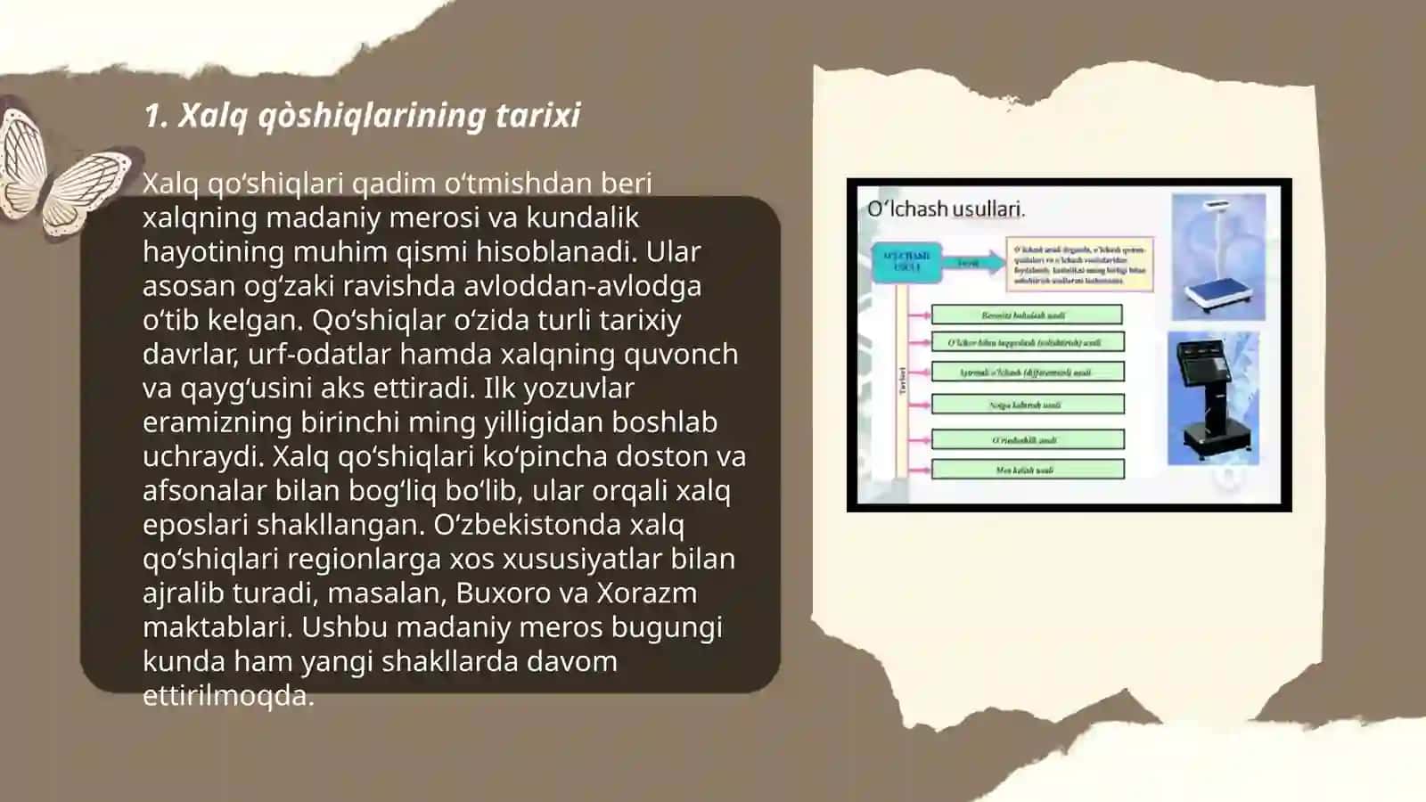 Xalq qòshiqlari va adabiy qòshiqlar. Ularning ijro xususiyati 3