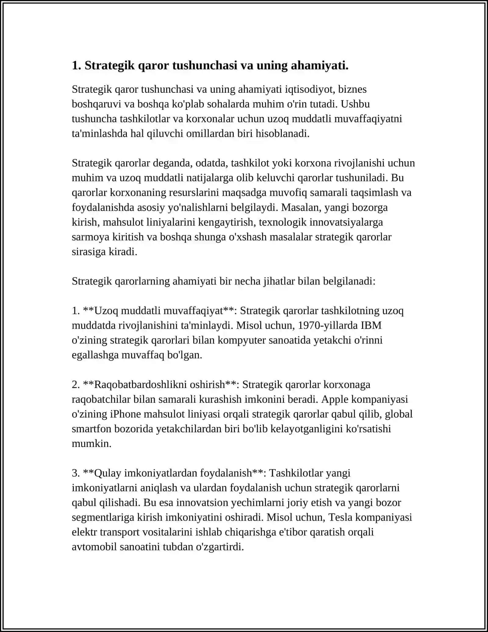 STRATEGIK QARAR NIMA VA QANDAY ASOSDA QABUL QILINADI 3