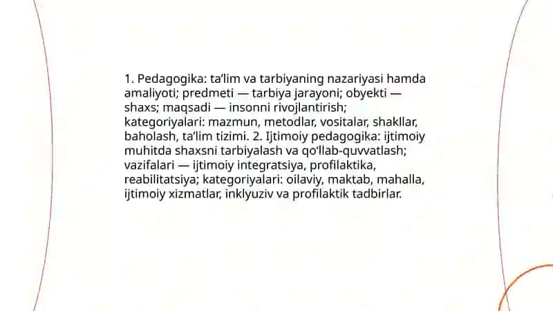 Pedagogika va ijtimoiy pedagogika kategoriyalari 3