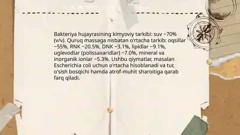 Bakteriya hujayrasining kimyoviy tarkibi 3