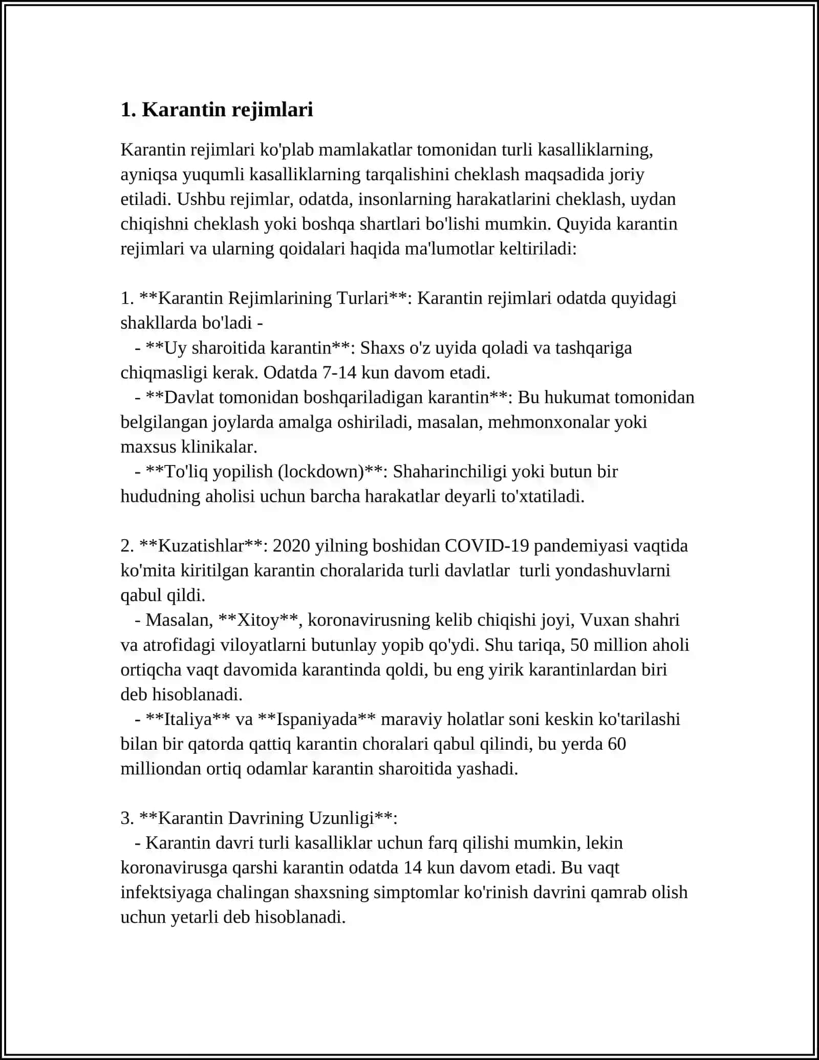 ÖZBEKISTONDA RESPUBLIKASI HUDUDLARINI KARANTIN VA ÖTA XAVLI YUQUMLI KASALLIKLARNI CHET ELLLARDAN OLIB KIRISHDAN SAQLASH 3