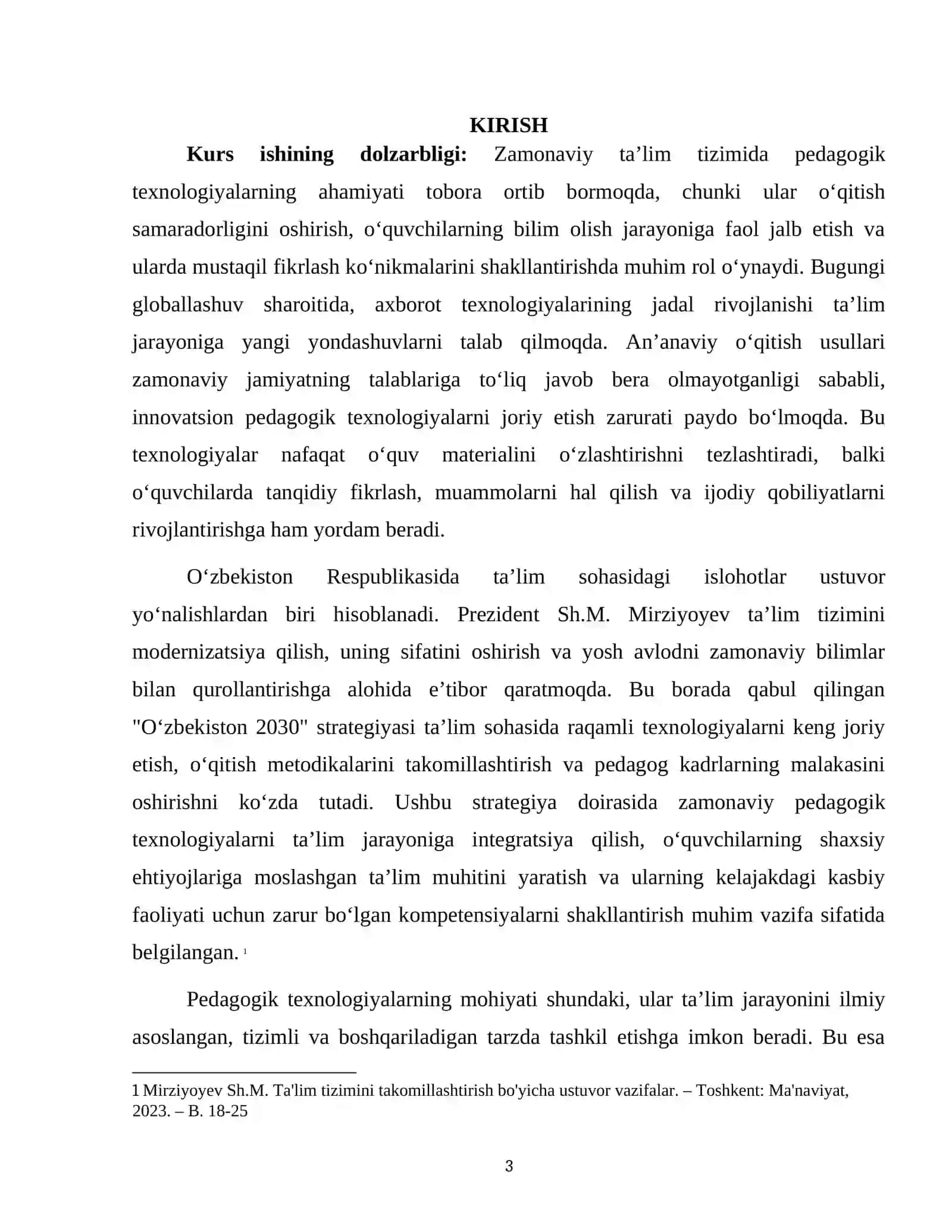 ZAMONAVIY PEDAGOGIK TEXNOLOGIYANING MAZMUN-MOHIYATI VA TA’LIM SAMARADORLIGINI OSHIRISHDAGI AHAMIYATI 3