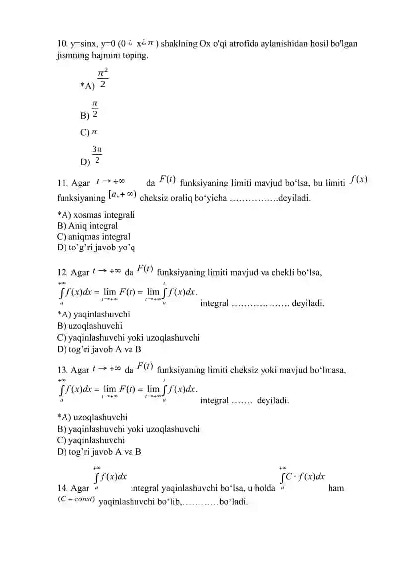 test oliy matematika 500 talik 3