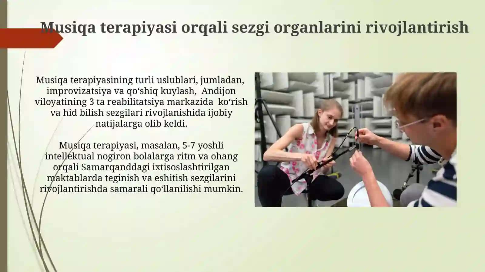 Musiqa terapiyasi orqali sezgi organlarini rivojlantirish 3