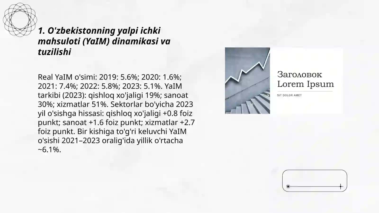 Makroiqtosodiy ko'rsatkichlar asosida O'zbekiston iqtisodiyotining tahlili 3