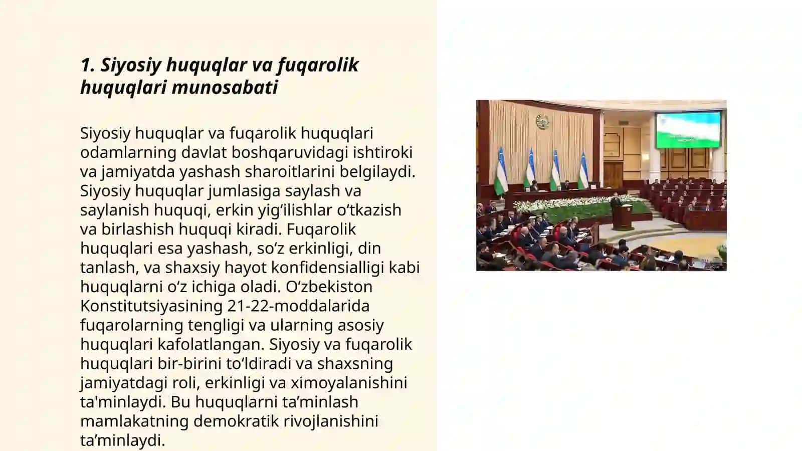 Siyosiy huquqlar va fuqarolik huquqlari munosabati 3