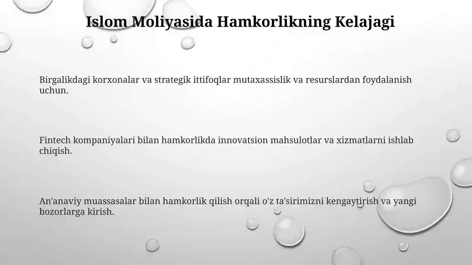 Islom moliyasidagi sherikchilik asosida qilinadigan faoliyat 3