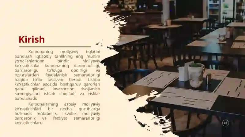Korxonalarning asosiy moliyaviy ko‘rsatkichlari 3