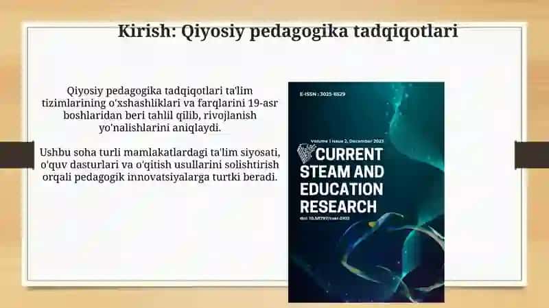 Qiyosiy pedagogika fanining tadqiqot metodlari 3