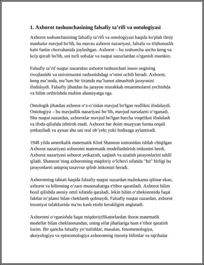Axborot va Axborotlashuvning Falsafiy Asoslari 3