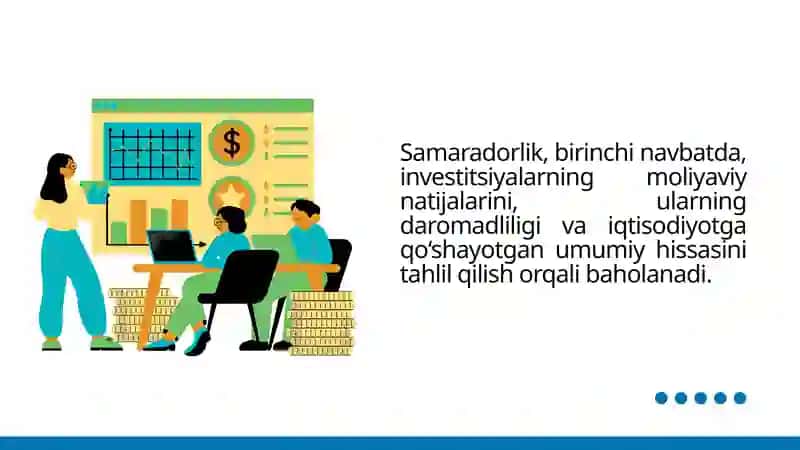 Kapital qo‘yilmalarning iqtisodiy samaradorligi va uni aniqlash yo‘llari. 3