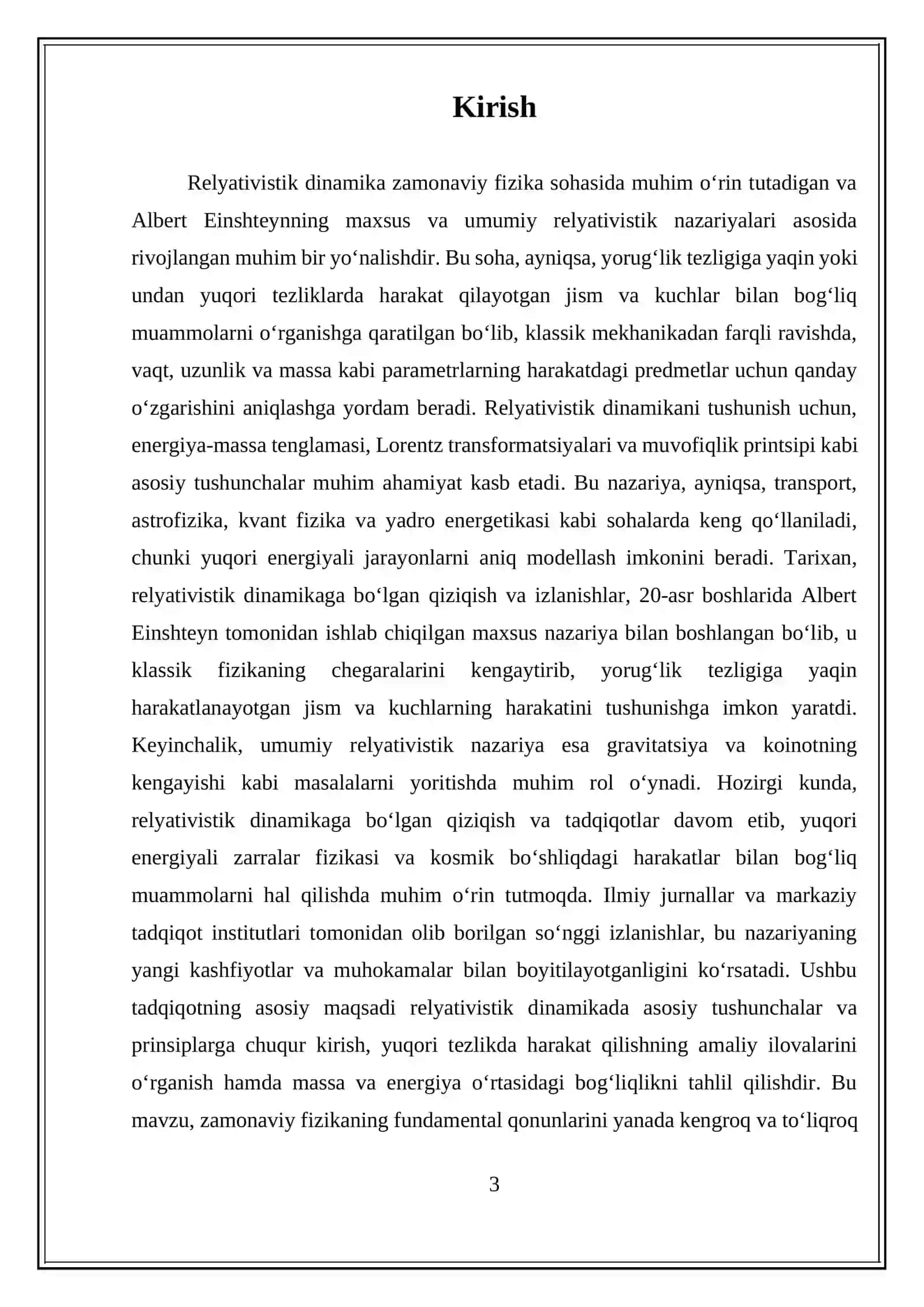 Relyativistik dinamika 3