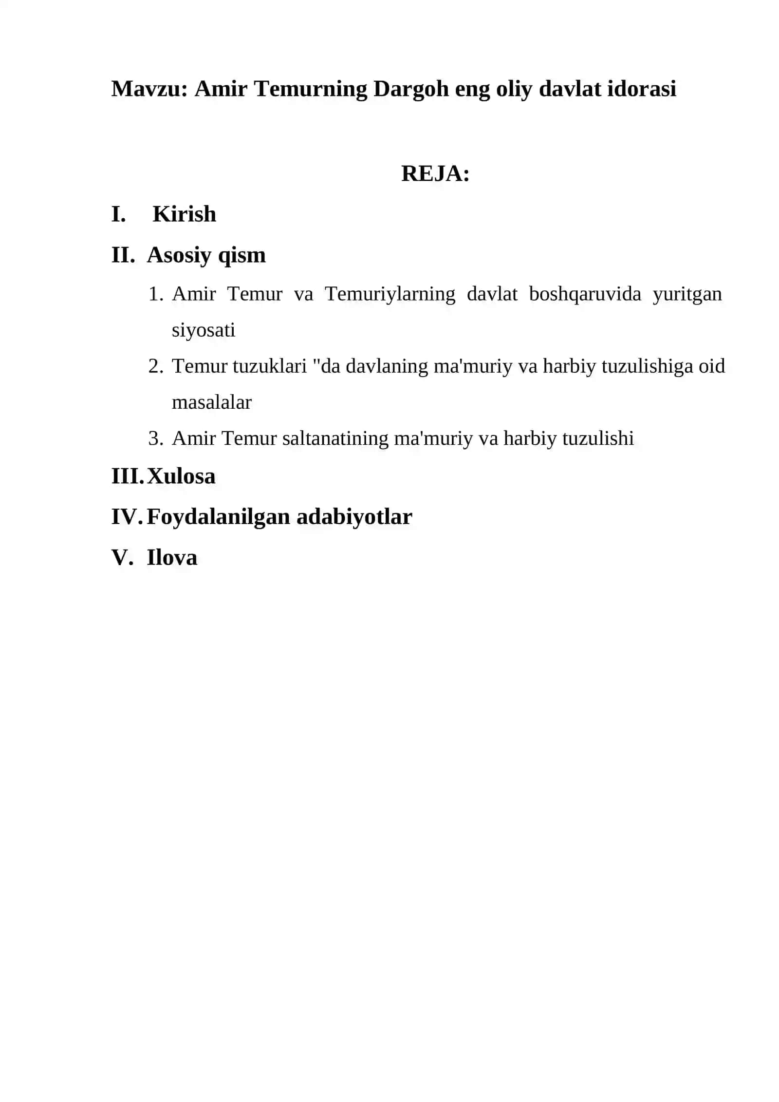 Amir Temurning Dargoh eng oliy davlat idorasi 3