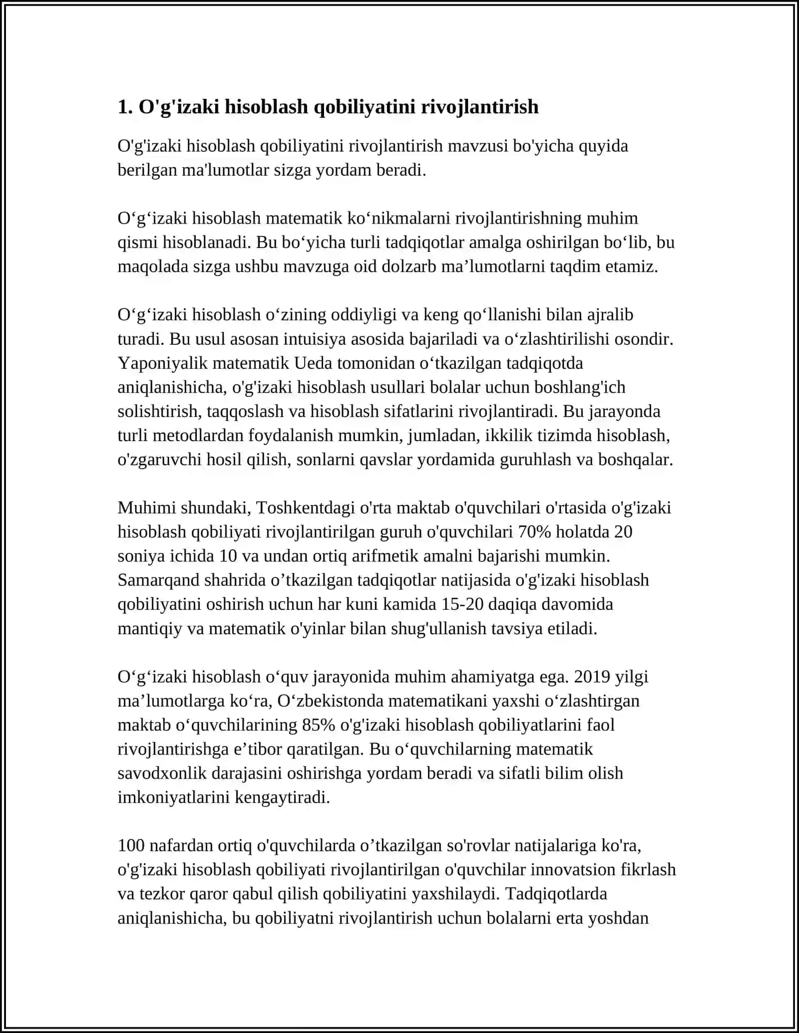 OĞIZAGI VA YOZMA HISOBLAWGA OID DIDAKTIK UYINLAR TOPSHIRIQLAR TUPLAMINI TUZIW 3