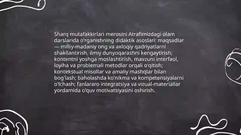 Sharq mutafakkirlari merosidan foydalanish 3