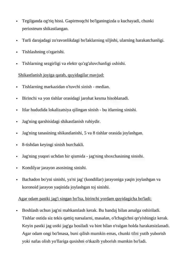 Pastki jag'ning sinishi 3