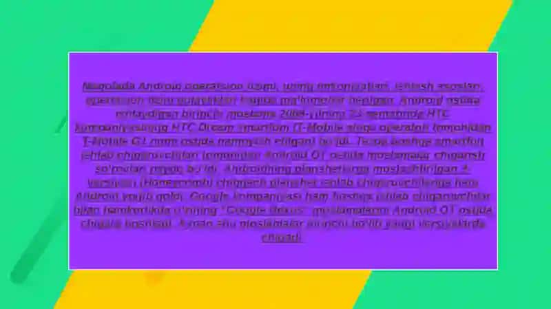 Android operatsion tizimi 3