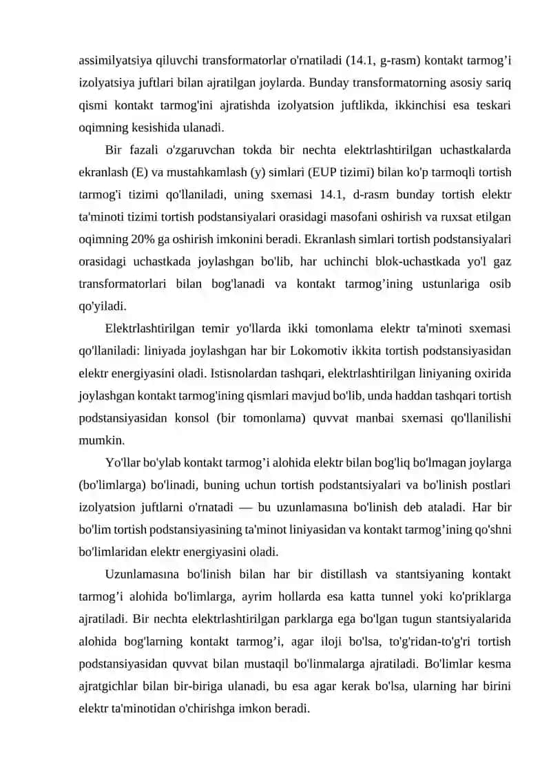 Kоntаkt tаrmоg’ini оziqlаntirish vа sеktsiyalаsh sxеmаlаri 3