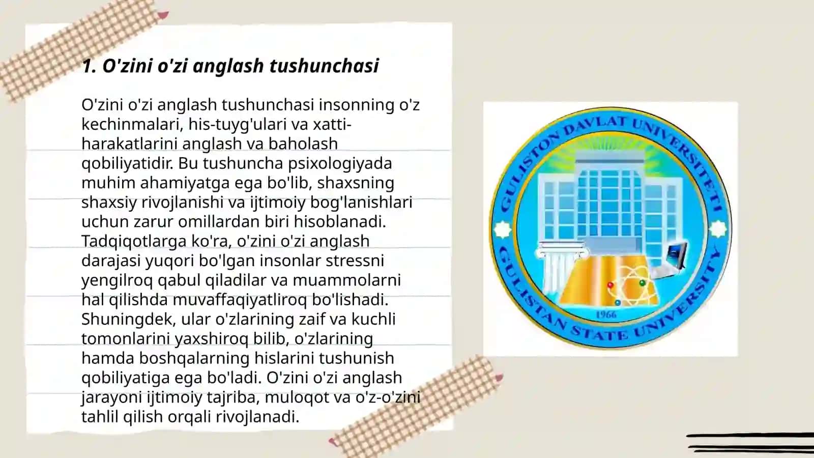 O'zini o'zi anglash psixodiagnostikasi 3