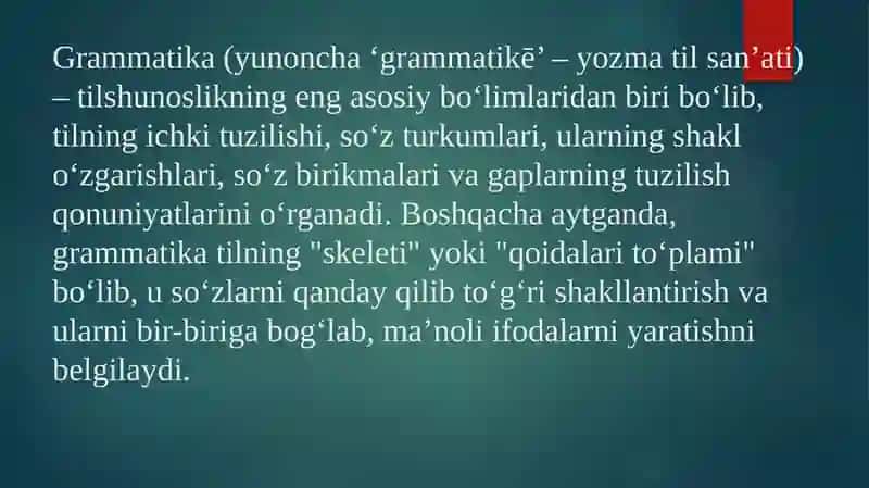 Grammatika va grammatik maʼno 3
