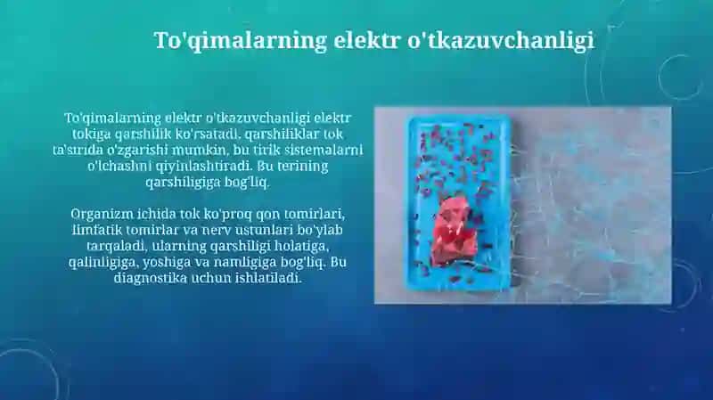 To'qimalarning elektr o'tkazuvchanligi 3