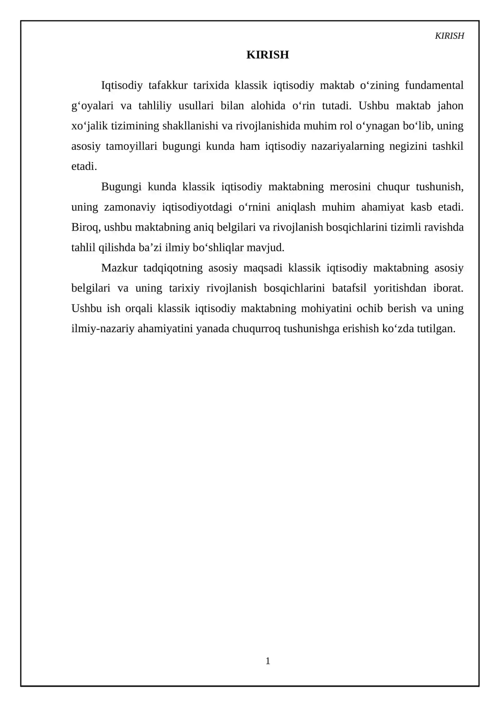 Klassik iqtisodiy maktabning belgilari va rivojlanish bosqichlari 3