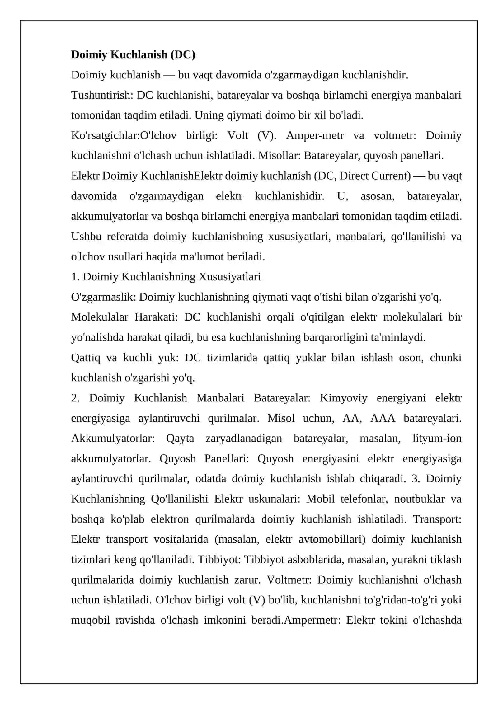 Kuchlanish turlari va ko'rsatgichlari 3