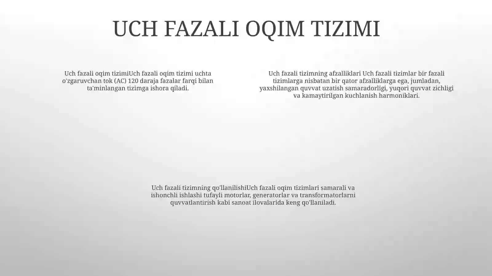 Uch Fazalik ToʻK Manbayidagi Quvat 3